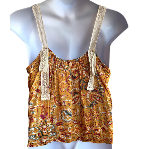 Rachel Zoe Multi-Color Floral Lacy Camisole Top Boho Flirty Bright! - Picture 2 of 8